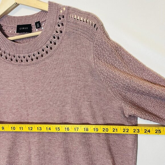 Cyrus Women's Crew Neck Knit Sweater Pullover Pink Soft Size 1X Casual Winter - Picture 5 of 8